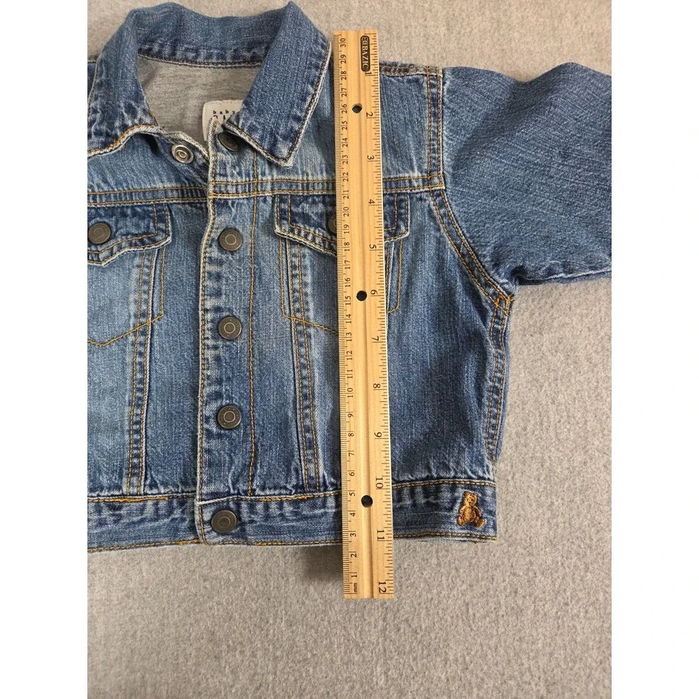 Vintage Baby Gap 2004 Denim Trucker Jacket Snap‎ Buttons 3-6 Months Grunge Boho